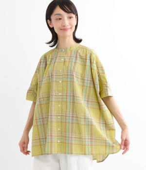 ビッグマドラスチェックシャツ(イエローチェック-ONESIZE)