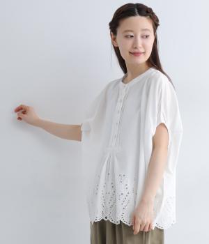 キャンブリックスカラップ刺繍プルオーバー(ホワイト-ONESIZE)