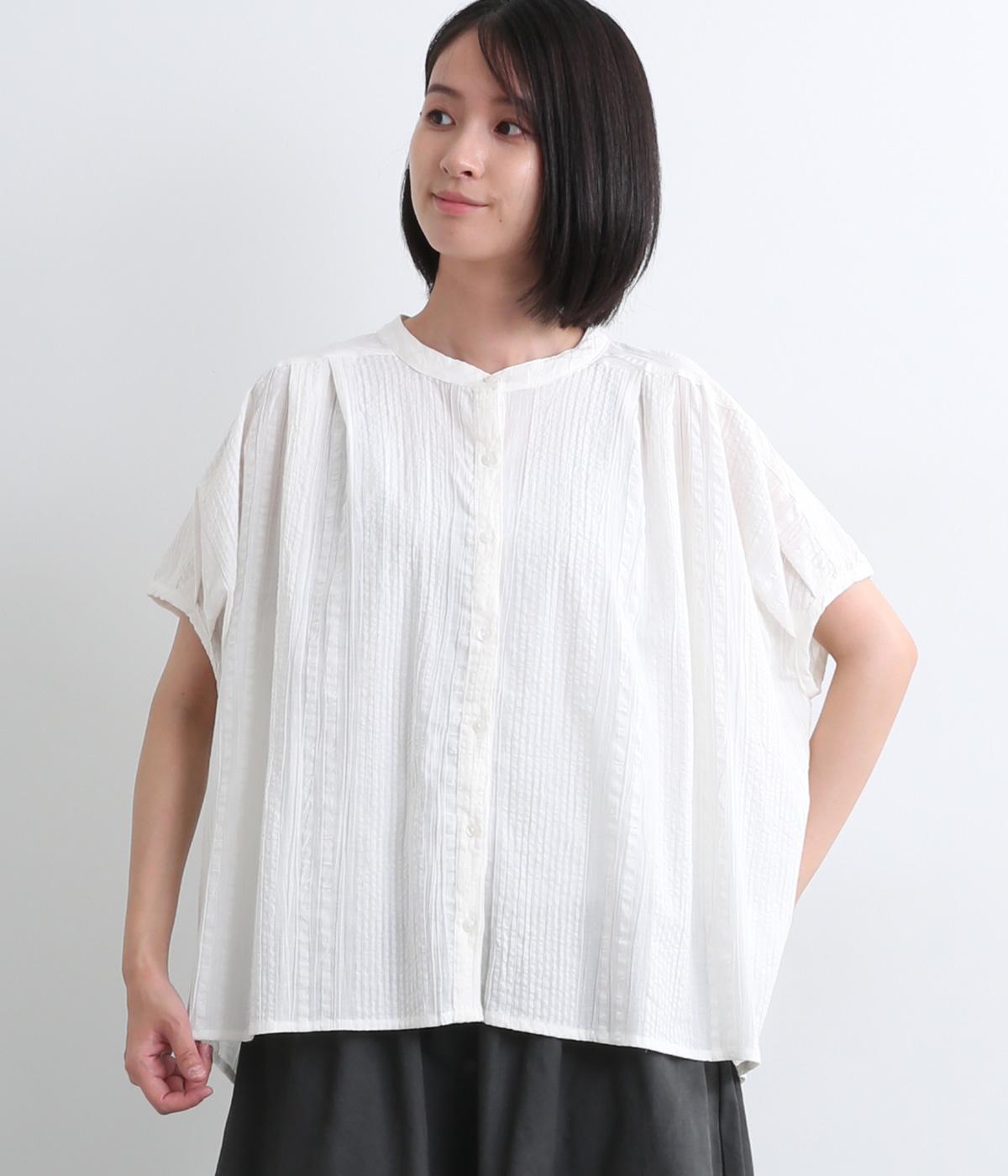 シアサッカーストライプビッグシャツ(オフホワイト-ONESIZE)