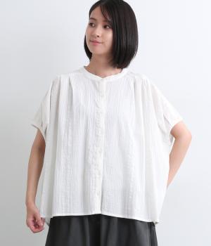 シアサッカーストライプビッグシャツ(オフホワイト-ONESIZE)