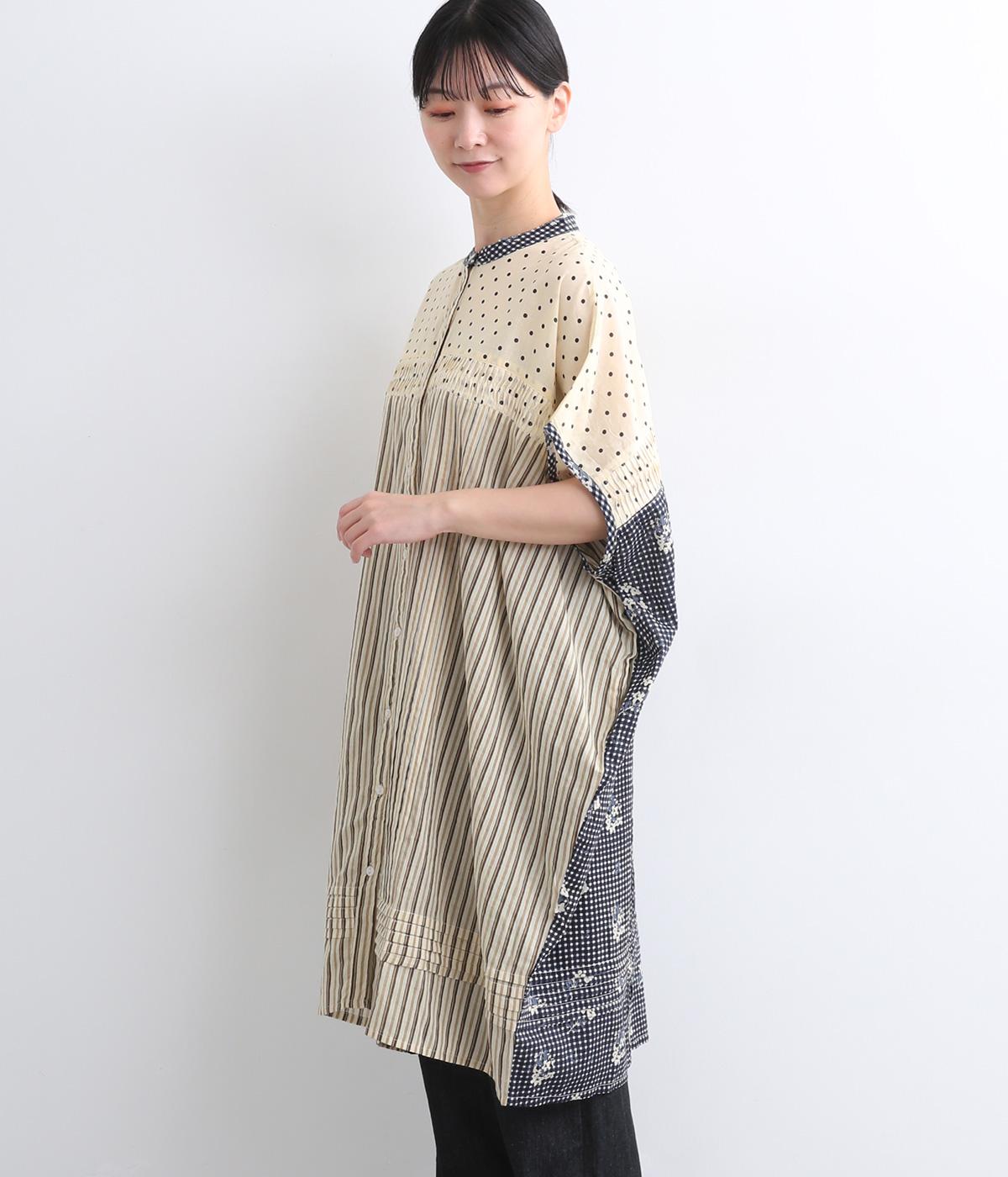 ファブリックダイイングクロッシングタックチュニック｜LUPILIEN
