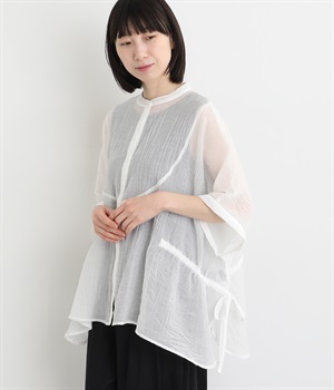 シアー ドロストシャツ(オフホワイト-ONESIZE)