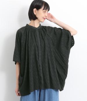 ダイヤドビージャカード袖ロールアップシャツ(ブラック-ONESIZE)