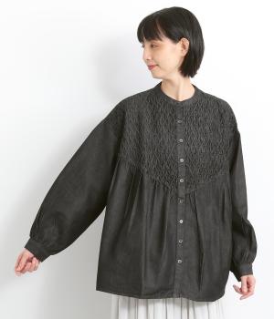 ４．５OZデニムスモッキングシャツ(ブラック-ONESIZE)