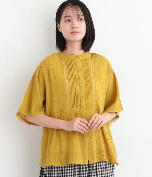 コットンクレープレース切替プルオーバー(マスタード-ONESIZE)