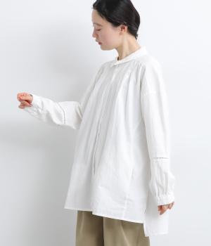 サンドウォッシュピグメント加工ボリュームスリーブチュニック(アイボリー-F)