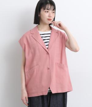 リネンレーヨンテーラードベスト