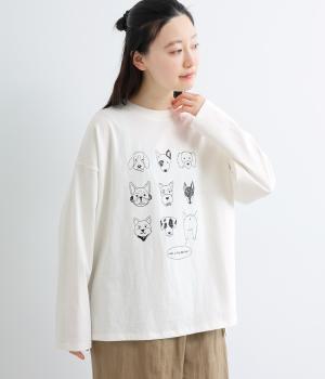 天竺プリントわんだふるTシャツ(オフホワイト-F)