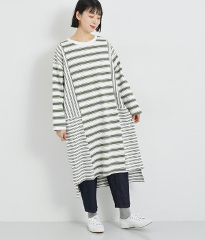 OE天竺切替プルオーバー(グリーンボーダー-ONESIZE)