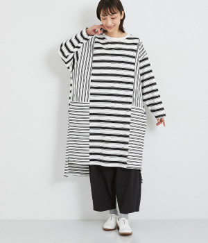 OE天竺切替プルオーバー(ブラックボーダー-ONESIZE)