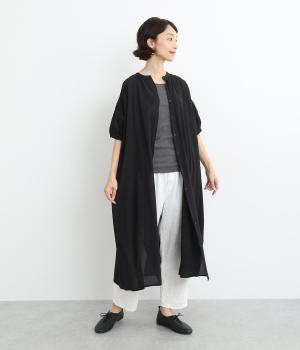 クラッシュボイル ギャザーワンピース(ブラック-ONESIZE)