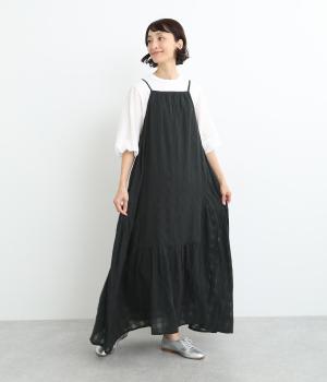 シアチェックキャミワンピース(ブラック-ONESIZE)