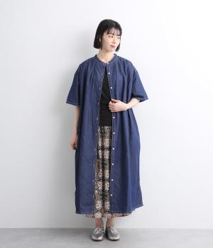 ４．５OZデニムワンピース(ネイビー-ONESIZE)