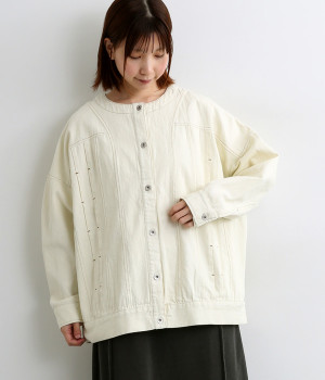 デニムスラブツイルジャケット(ナチュラル-ONESIZE)