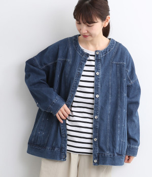 デニムスラブツイルジャケット(ネイビーデニム-ONESIZE)