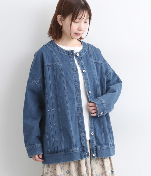 デニムスラブツイルジャケット(ブルーデニム-ONESIZE)