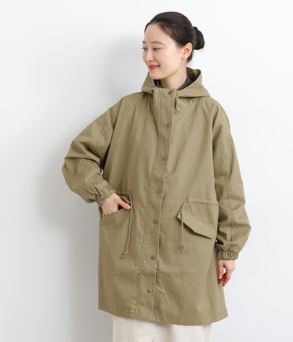 微起毛ツイルモッズコート(ベージュ-F)