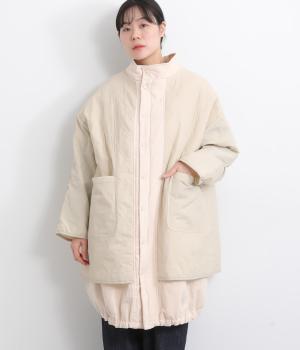 キルティング×ツイルモッズコート(ナチュラル-F)