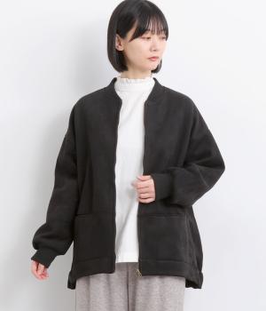 フェイクスエード×フリースMA1風ジャケット(ブラック-F)