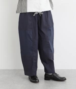 リップストップ×ヘリンボーン×ツイルブロッキングイージーパンツ(ネイビー-F)