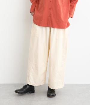 ヘリンボーンツイル製品染めバイオリラックスパンツ(キナリ-F)