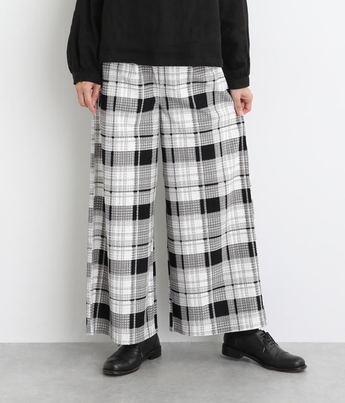 プリントカットパンツ(グレーチェック-F)