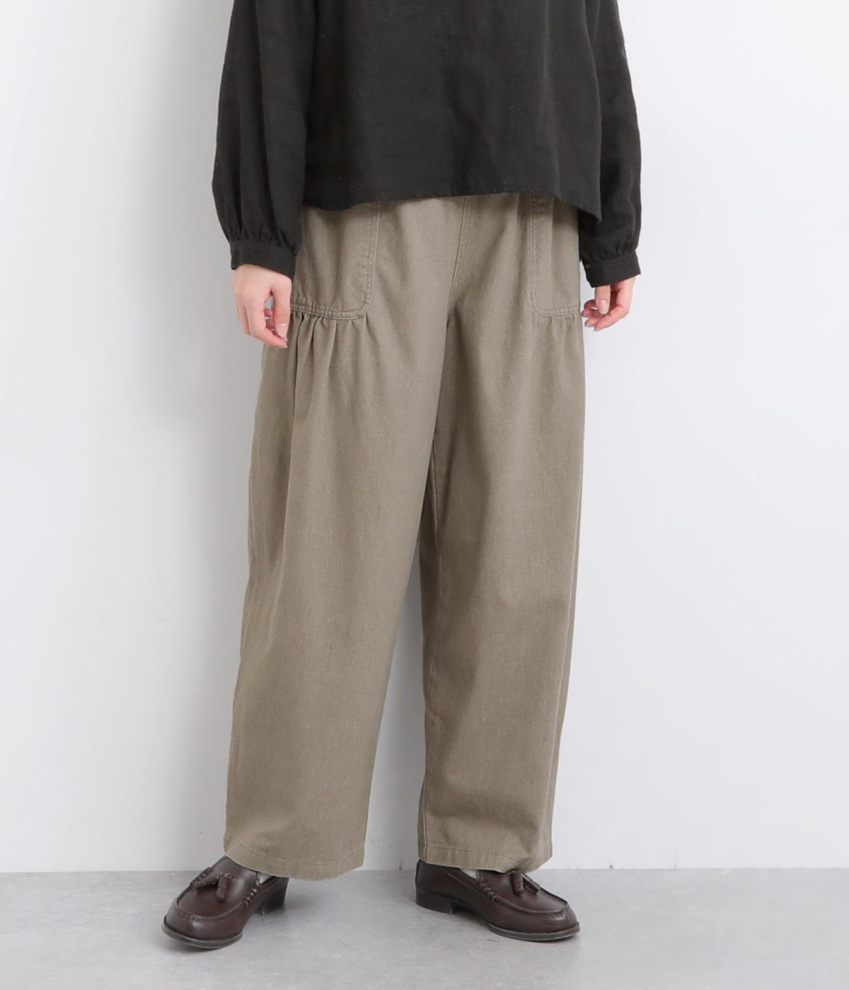 アンティークツイルベイカーギャザーパンツ(モカ-F)