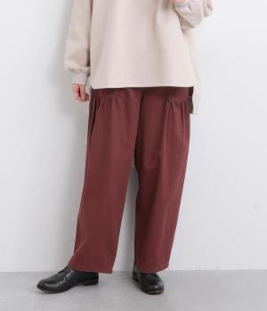 アンティークツイルベイカーギャザーパンツ(ダークレッド-F)