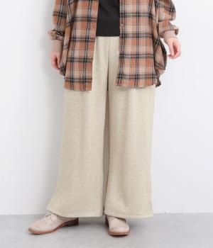 杢ダブルフェイススリットパンツ(グレージュ-F)