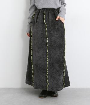 スラブベロアメロウスカート(チャコール-F)