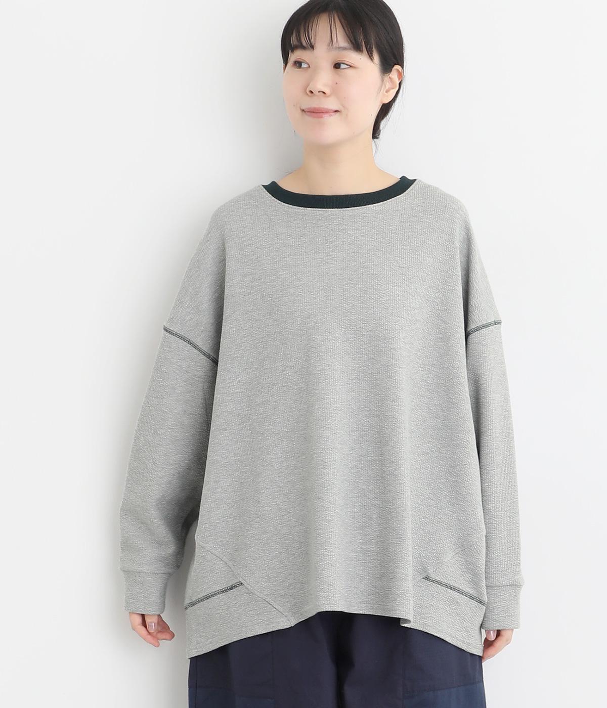 ポコポコボーダードルマンプルオーバー(モクグレー-F)