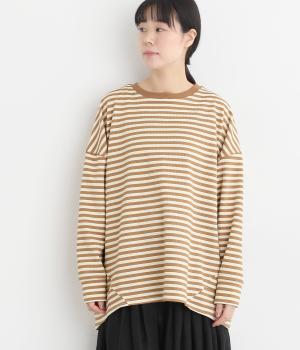 ポコポコボーダードルマンプルオーバー(ベージュボーダー-F)