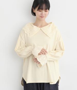 フライスレースカラーカットプルオーバー(ナチュラル-F)