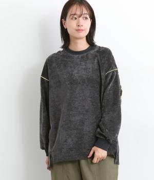 スラブベロアメロウプルオーバー(チャコール-F)