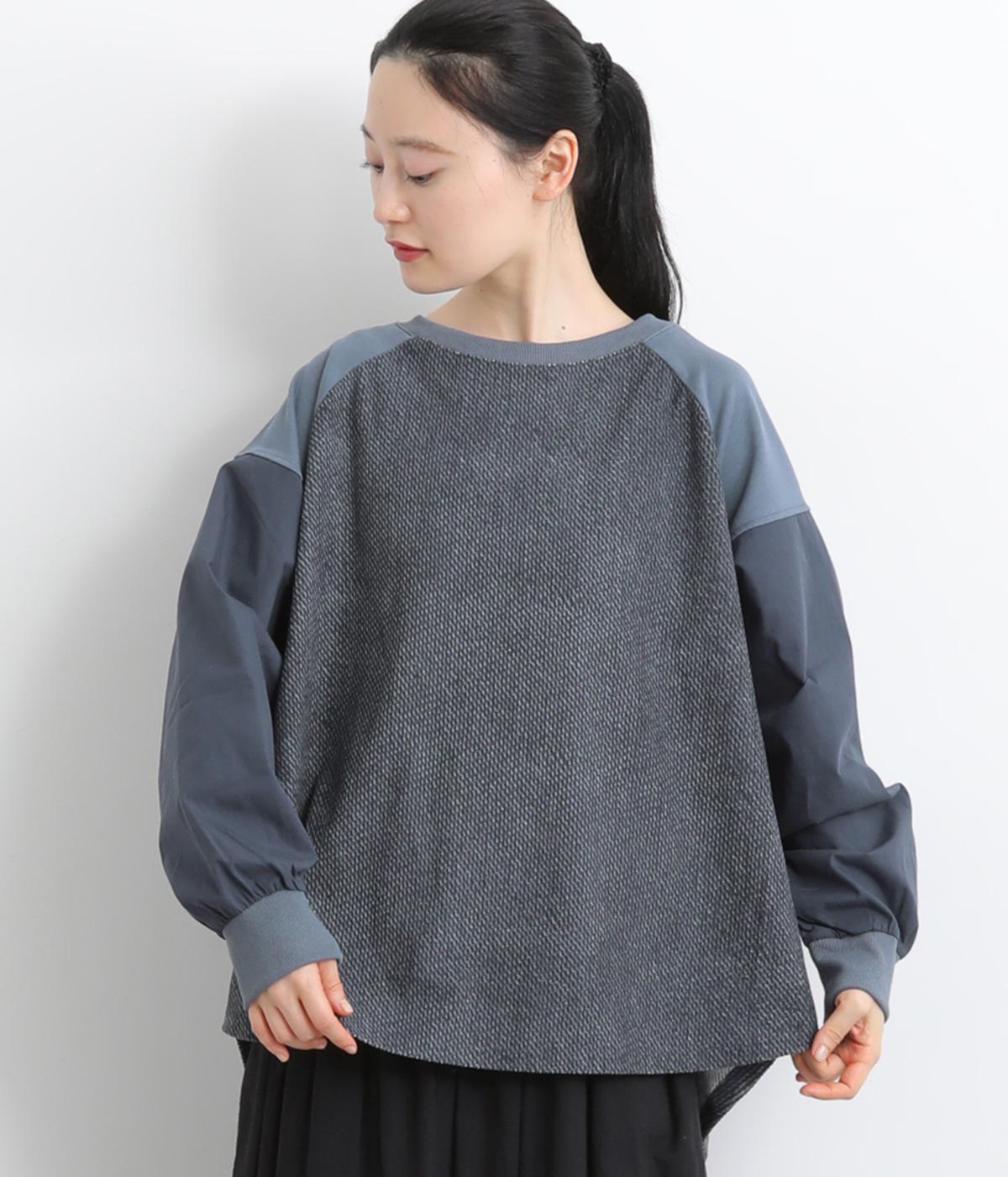 うね起毛ラグランプルオーバー(ネイビー-F)