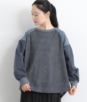 うね起毛ラグランプルオーバー(ネイビー-F)