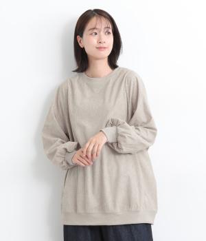 うね起毛リラックスチュニック(グレージュ-F)