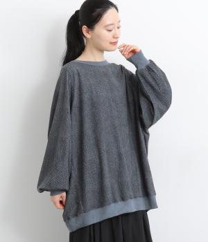 うね起毛リラックスチュニック(ネイビー-F)