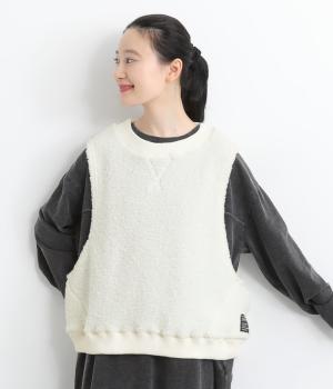 粒ボアハイネックベスト(アイボリー-F)