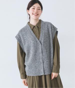 小花柄2way刺繍ベスト(杢グレイ-F)