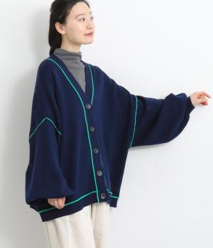 スエットライクコクーンカーディガン(ネイビー-F)