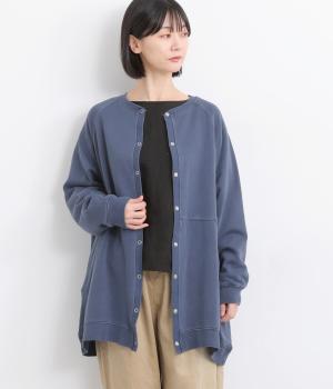 裏毛ピグメントラグランカーディガン(ネイビー-F)