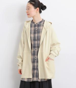 裏毛ピグメントフード裏使いチュニック(アイボリー-F)