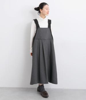 ヘリンボーンサロペットワンピース(チャコール-F)