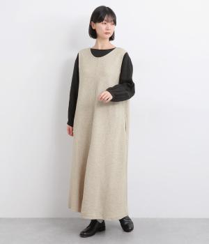 杢ダブルフェイス2wayジャンパースカート(グレージュ-F)