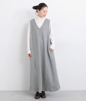 杢ダブルフェイス2wayジャンパースカート(インディゴ-F)