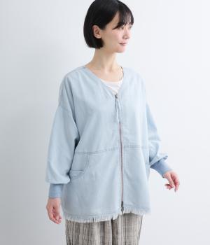 デニムジップブルゾン(ブルーデニム-F)