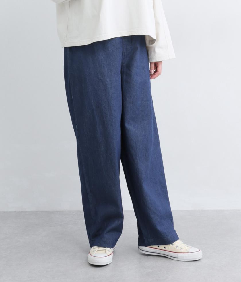 デニムテーパードパンツ