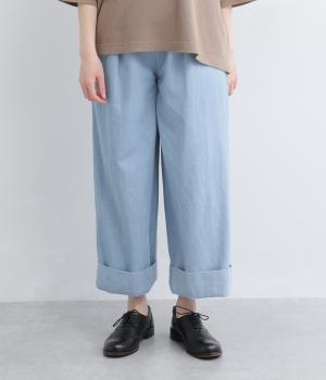 デニムワイドストレートパンツ(ブルーデニム-F)