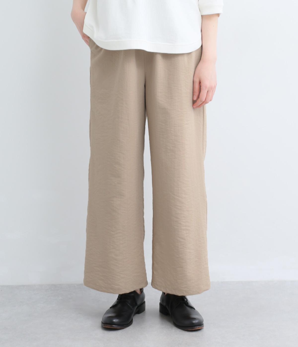 ポリレーヨンスラブ　ワイドパンツ(ベージュ-F)